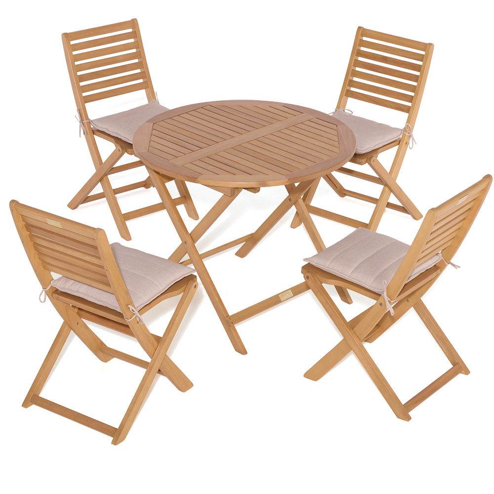 Rowlinson Ashdown 4 Seater Folding Dining Set with Cushions Image 2