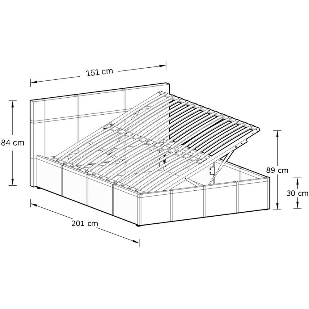 GFW Double White Side Lift Ottoman Bed Image 9