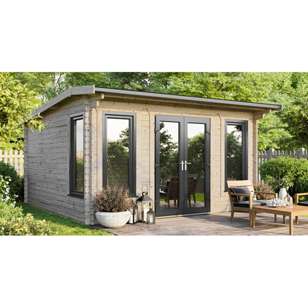 Power Sheds 16 x 16ft Centre Double Door Apex Log Cabin Image 9