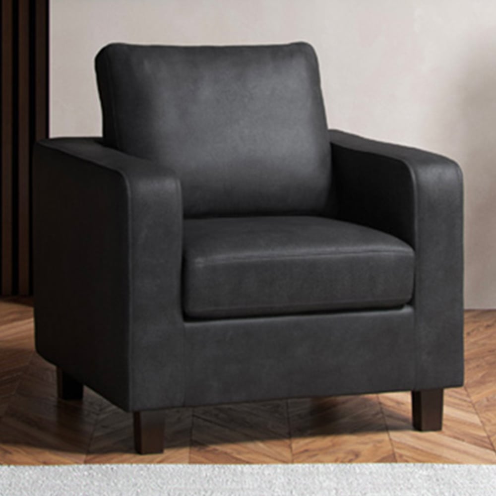 Monroe Black PU Leather Armchair Image 1
