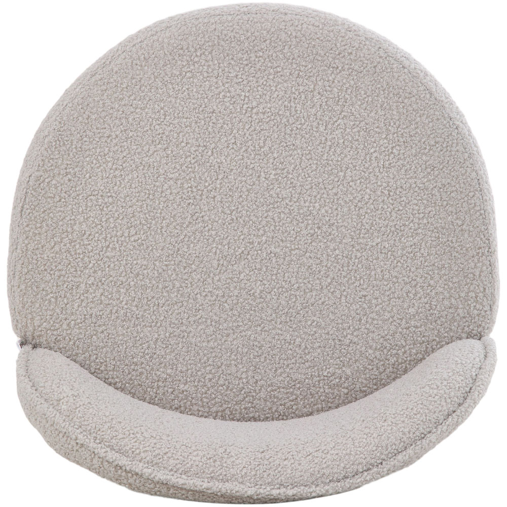 Living and Home Grey and Gold Teddy Fleece Curved Backrest Vanity Stool Image 4