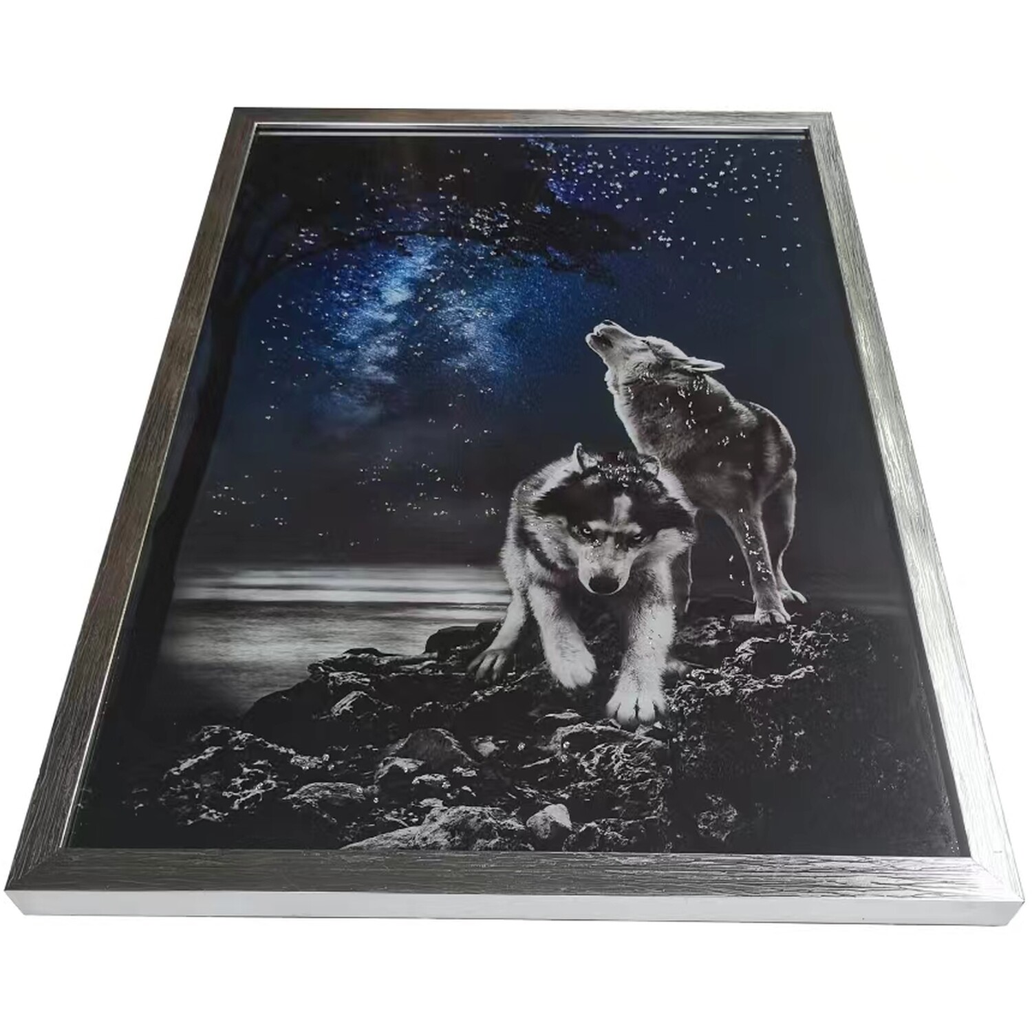 Twilight Wolves Glitter Art - Navy Image 6