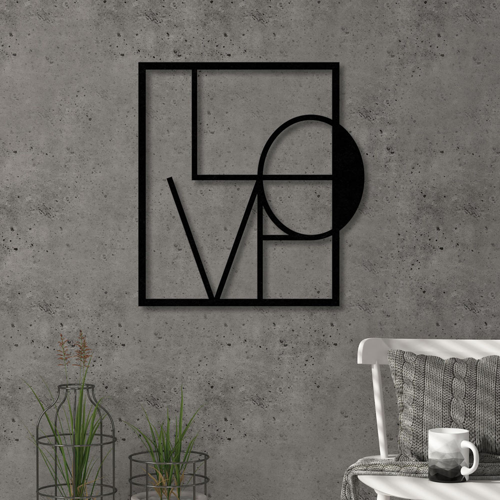 Decortie Black Love Theme Metal Wall Art Image 2