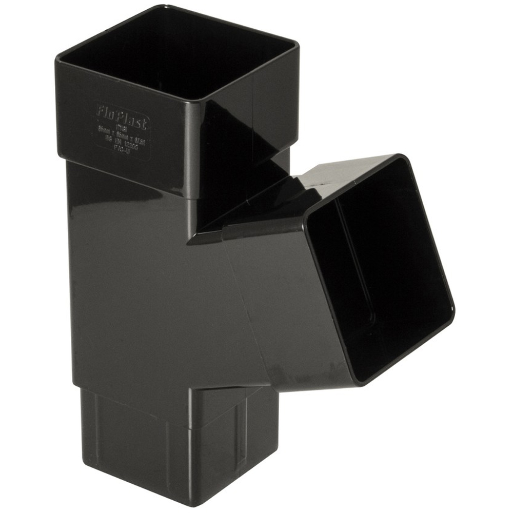 FloPlast Square 112 Degree Downpipe Branch Black 65mm Image 5