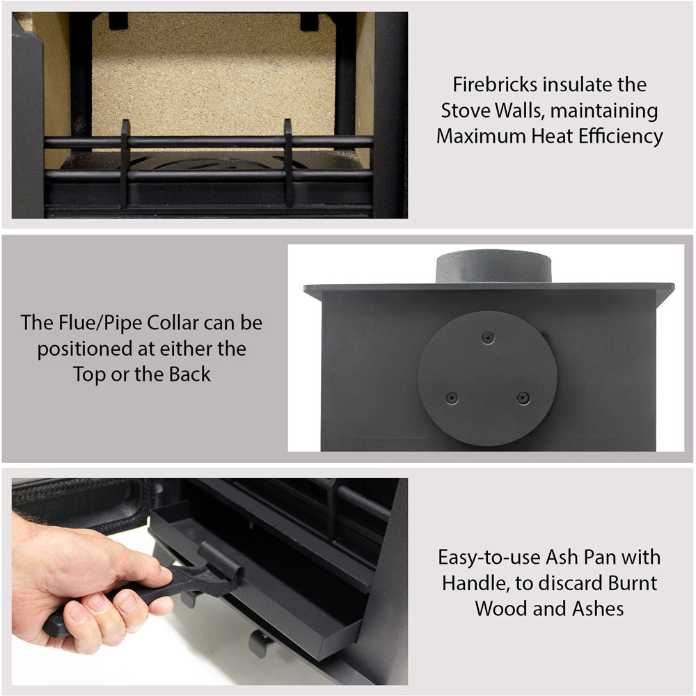 Oseasons Royal Fire Milano Steel Multifuel Stove 5000W Image 7
