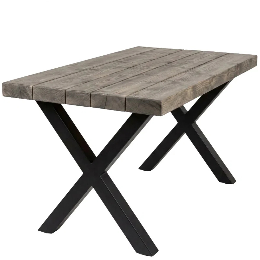 Homebase Chunky Handmade Grey Wash 4 Seater Outdoor Dining Table Image 2