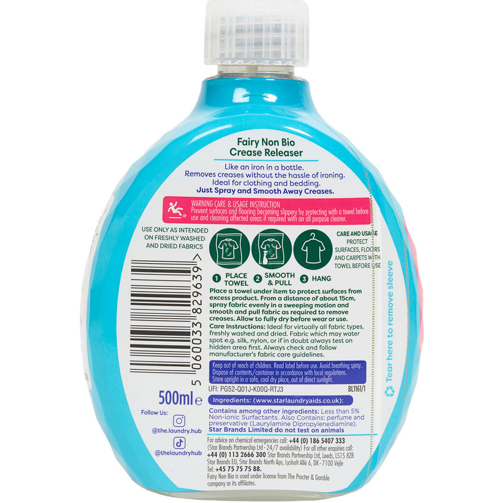Fairy Non Bio Crease Releaser Image 3