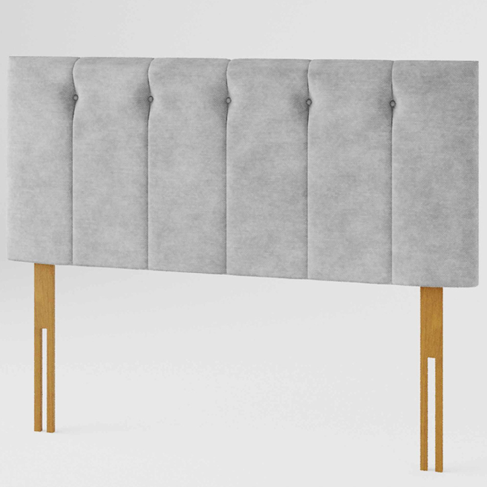 Aspire Furniture Hepburn Double Silver Soft Touch Linen Headboard Image 2