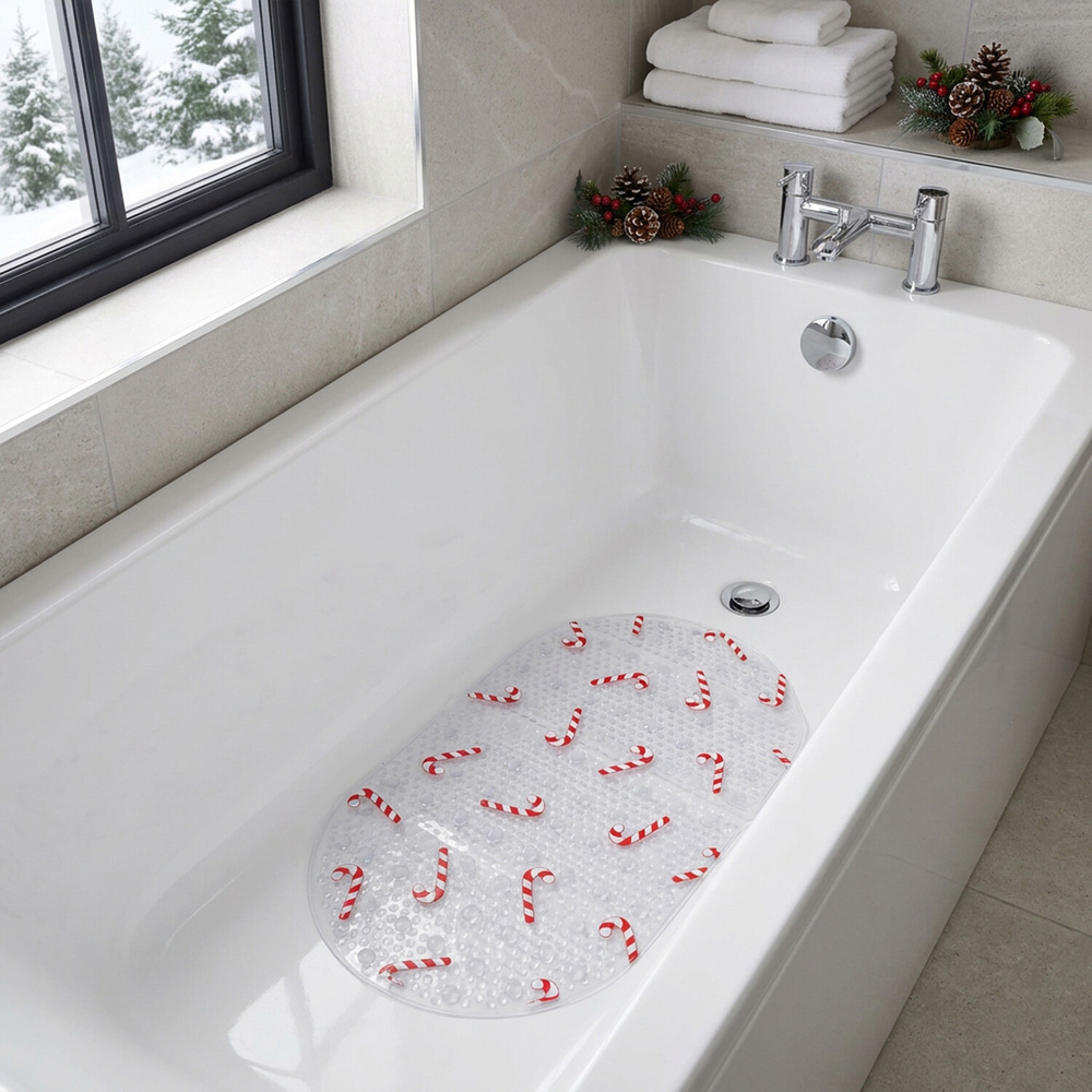 Candy Cane Printed Bath Mat Image 2