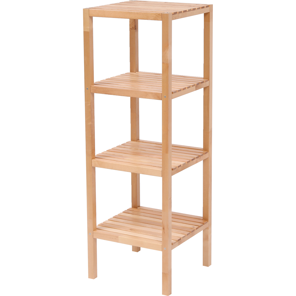 FurnitureHMD 3 Shelf Natural Birch Wood Bookcase Image 2