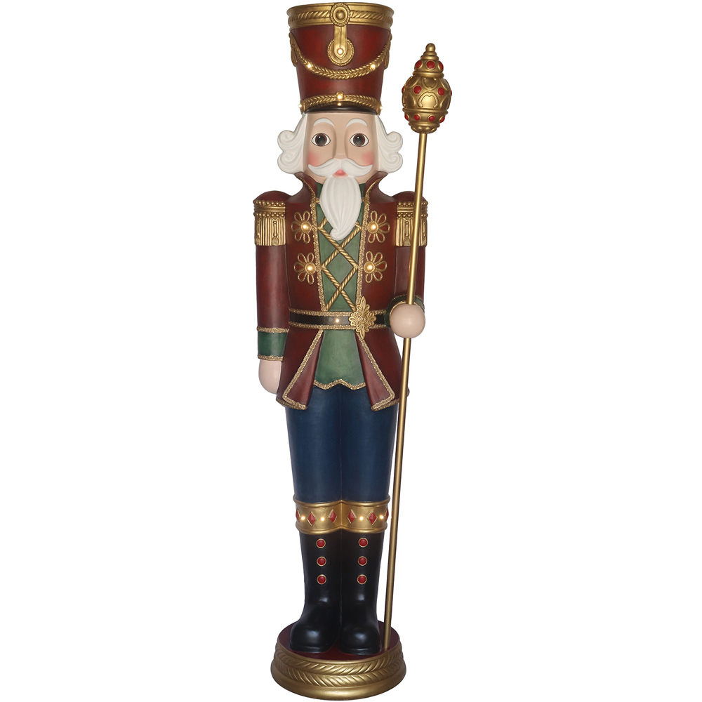 The Christmas Centre Traditional Red Green and Blue LED Nutcracker 180cm Image 5