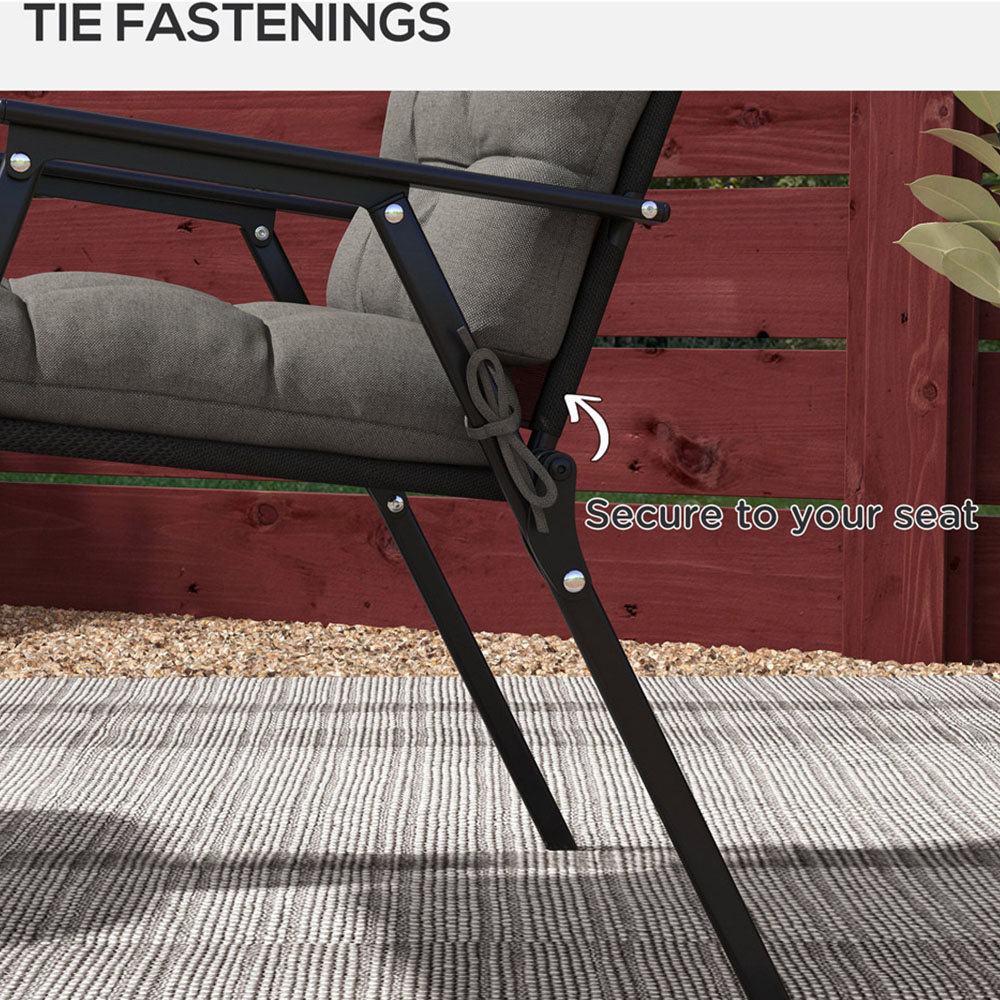 Outsunny Charcoal Grey 2 Piece Back and Seat Replacement Cushion 51 x 56cm Image 5