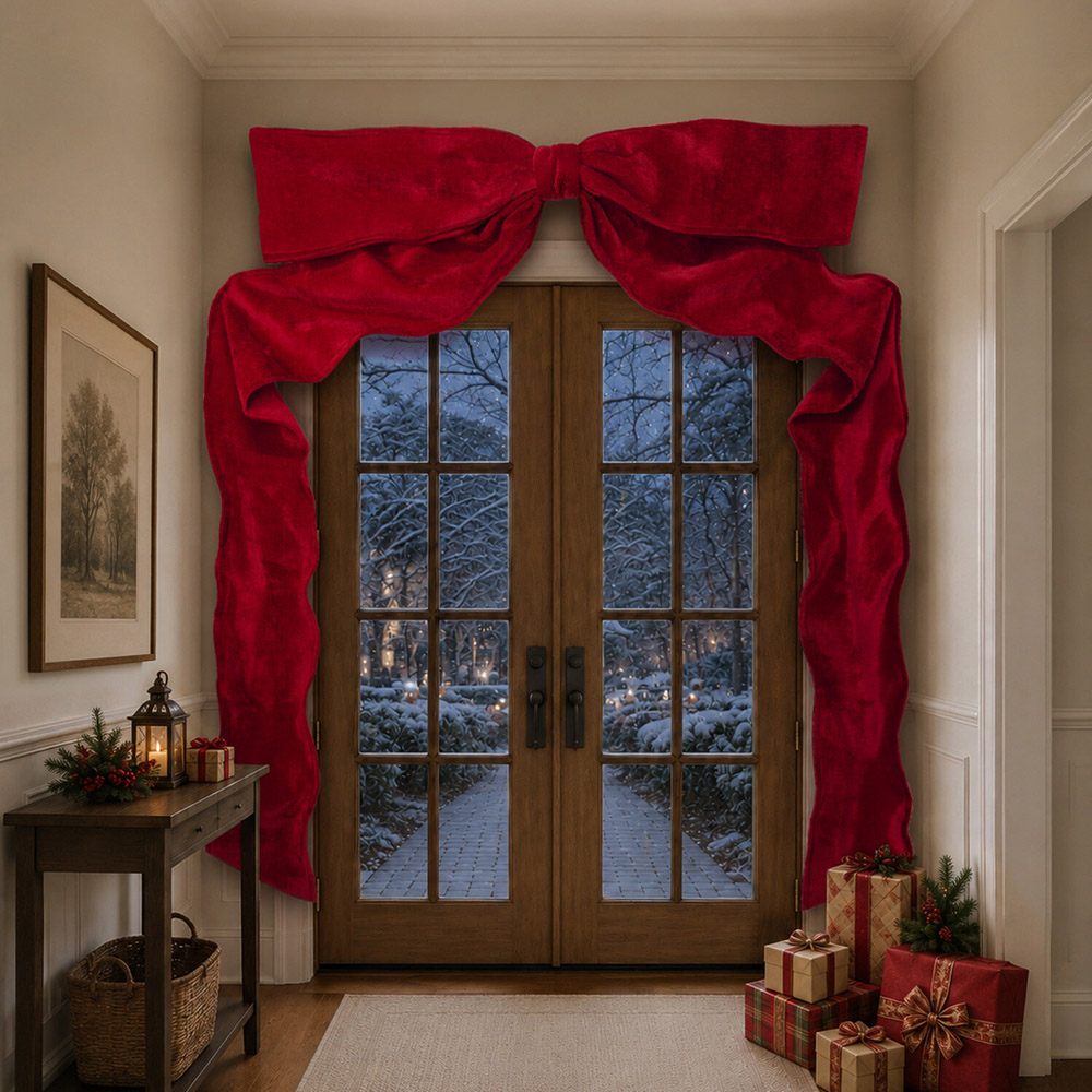 Giant Door Bow Red Image 2