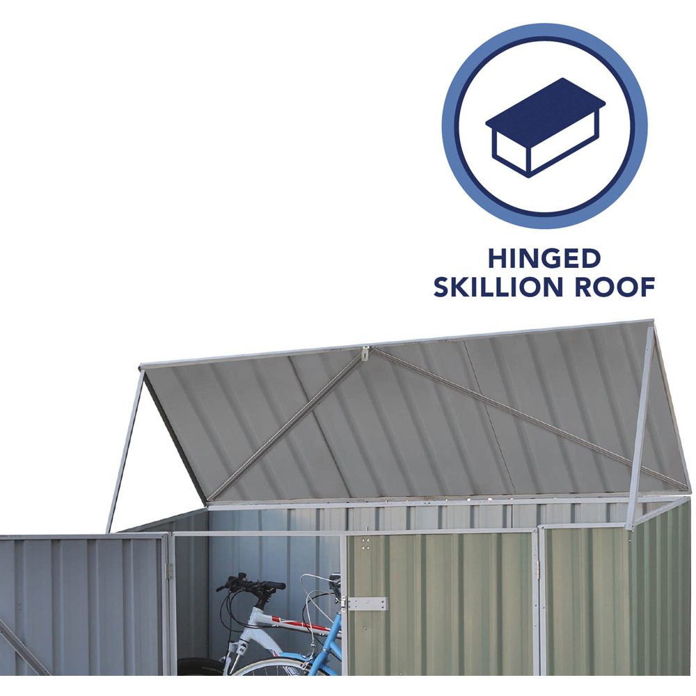 Mercia Absco 7.4 x 2.5ft Eucalyptus Double Door Metal Bike Shed Image 4