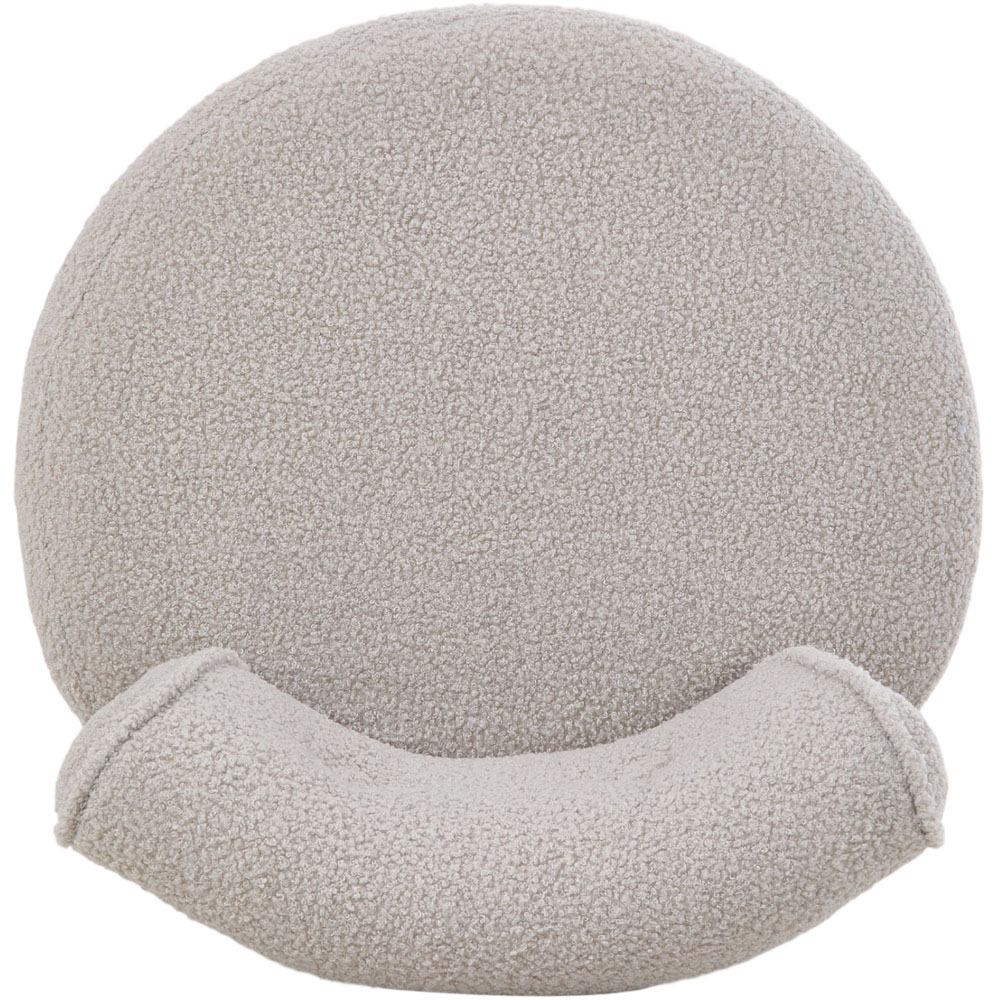 Living and Home Grey Teddy Fleece Button Tufted Vanity Stool Image 4