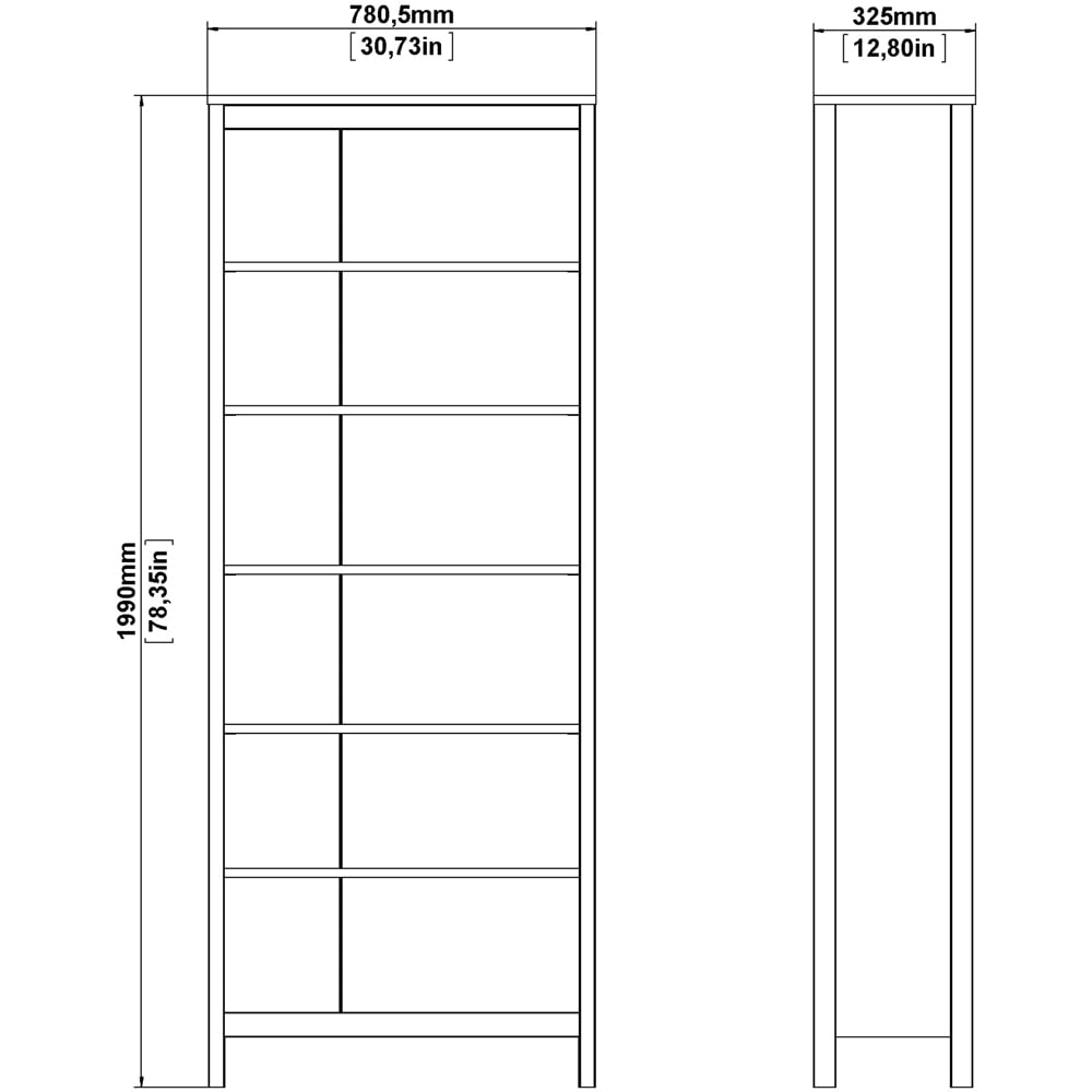 Florence Madrid 6 Shelf Black Bookcase Image 9