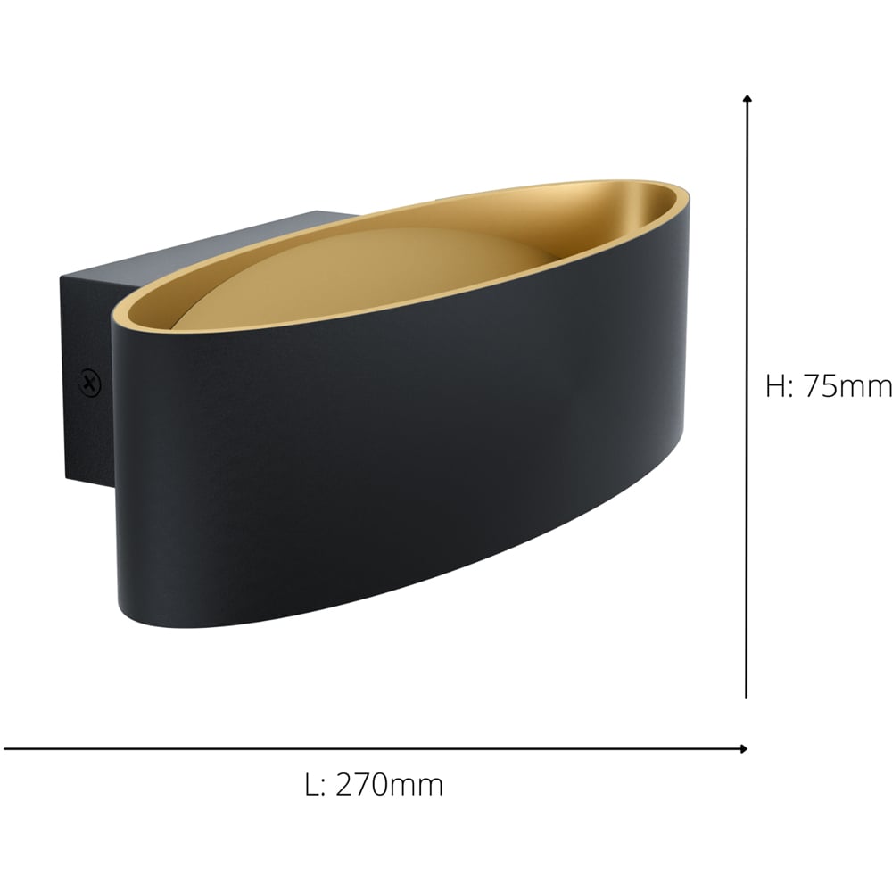 EGLO Maccacari LED Black and Gold Wall Light Image 4