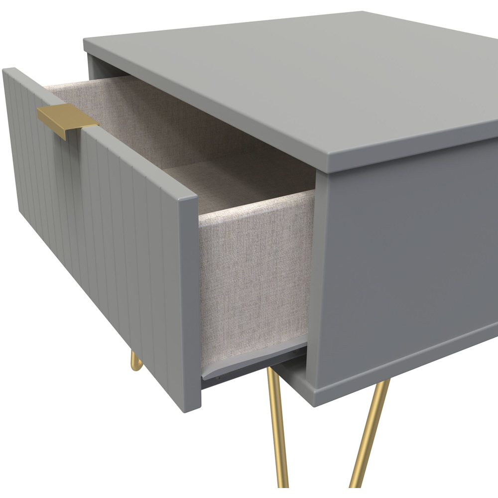 Crowndale Single Drawer Dusk Grey Bedside Table Image 6