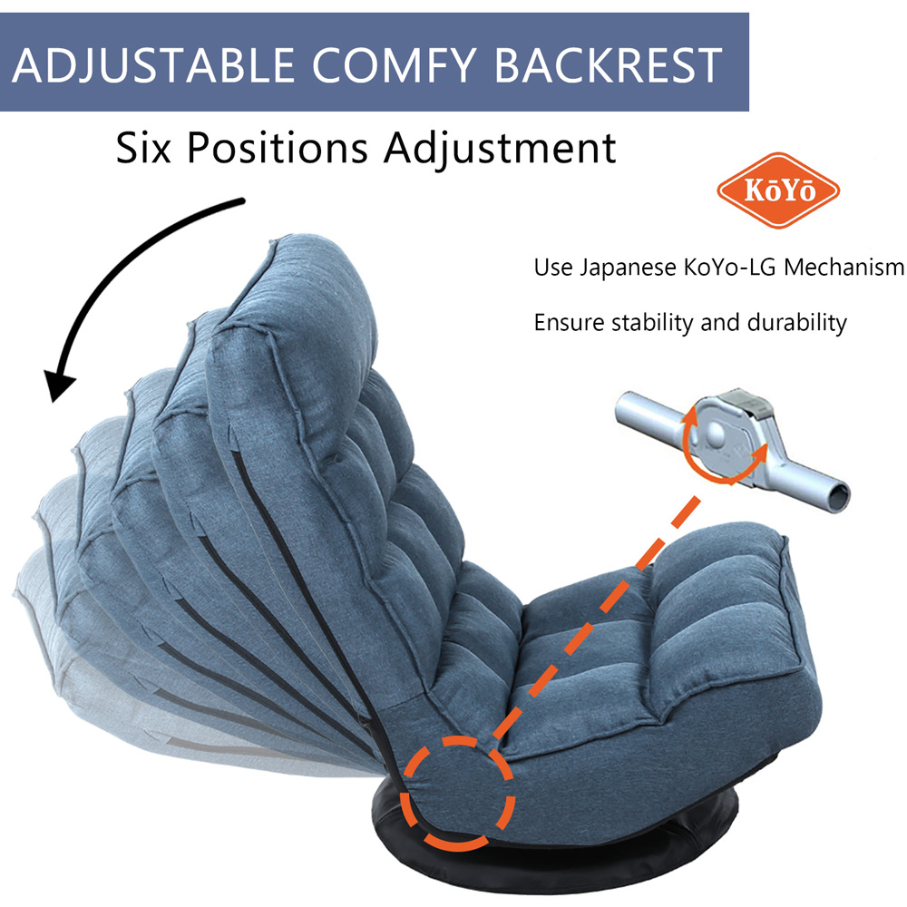 Furniture One Blue Adjustable Foldable Floor Chair Image 5