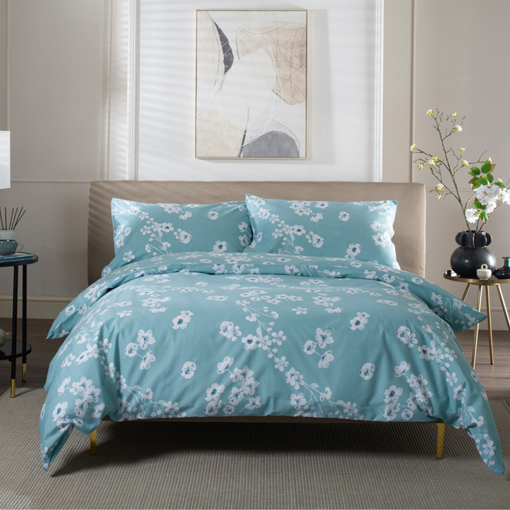 The Lyndon Company Petite Fleure Double Duck Egg Duvet Set Image 3