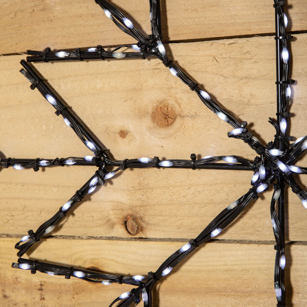 Premier FlexiBrights 250 Cool White LED Light Up Hanging Snowflake Christmas Decoration 76cm Image 4