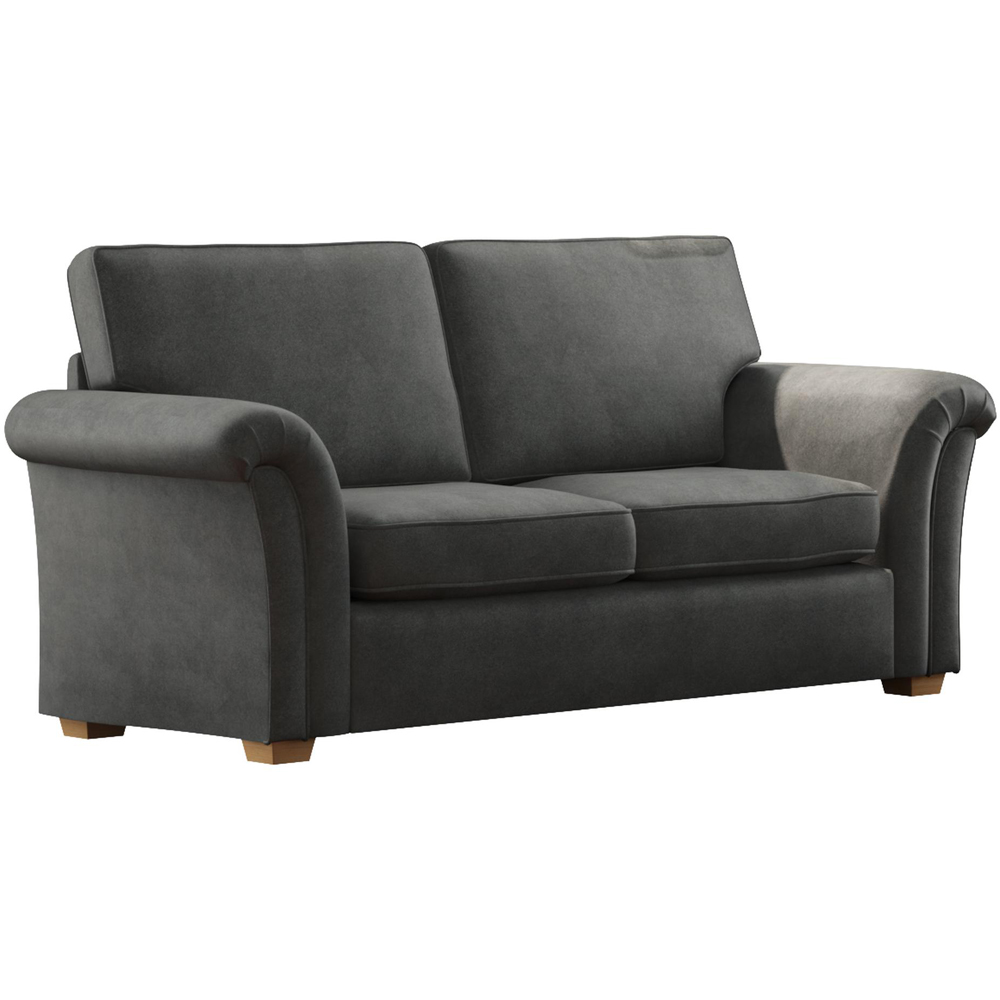 Castleacre 5 Seater Steel Plush Velvet Fixed Back Sofa Set Image 3