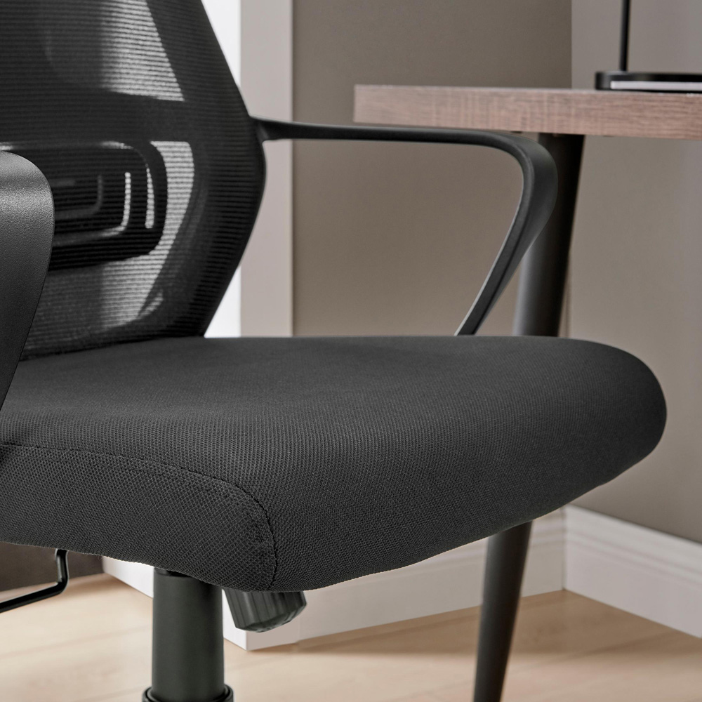 Furniturebox Trico Black Mesh and Fabric Office Chair Image 2
