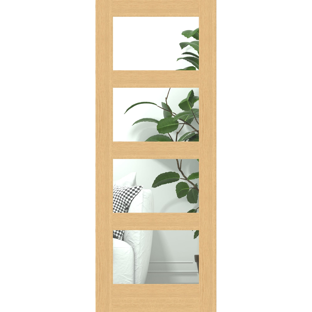 Green & Taylor Shaker Oak 4 Lite Clear Glazed Internal Door 2032 x 813mm Image