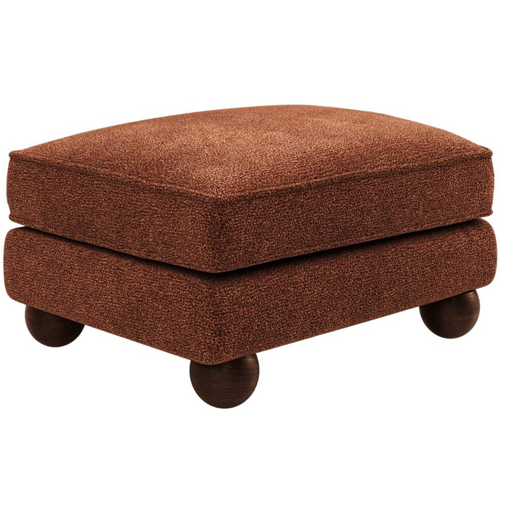 Solace+Co Addison Burnt Orange Velvet Wooden Footstool Image 2