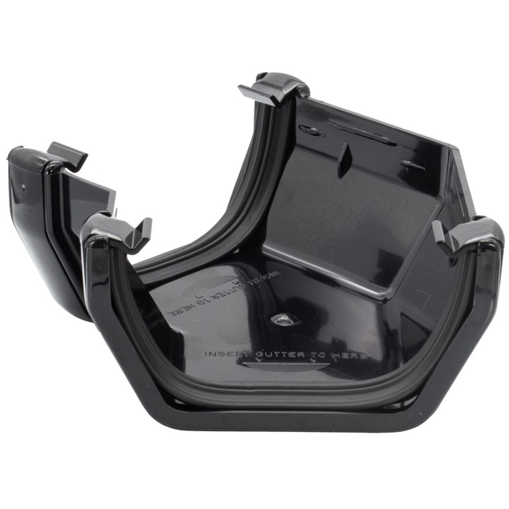 FloPlast Square 135 Degree Gutter Angle Black 114mm Image 2