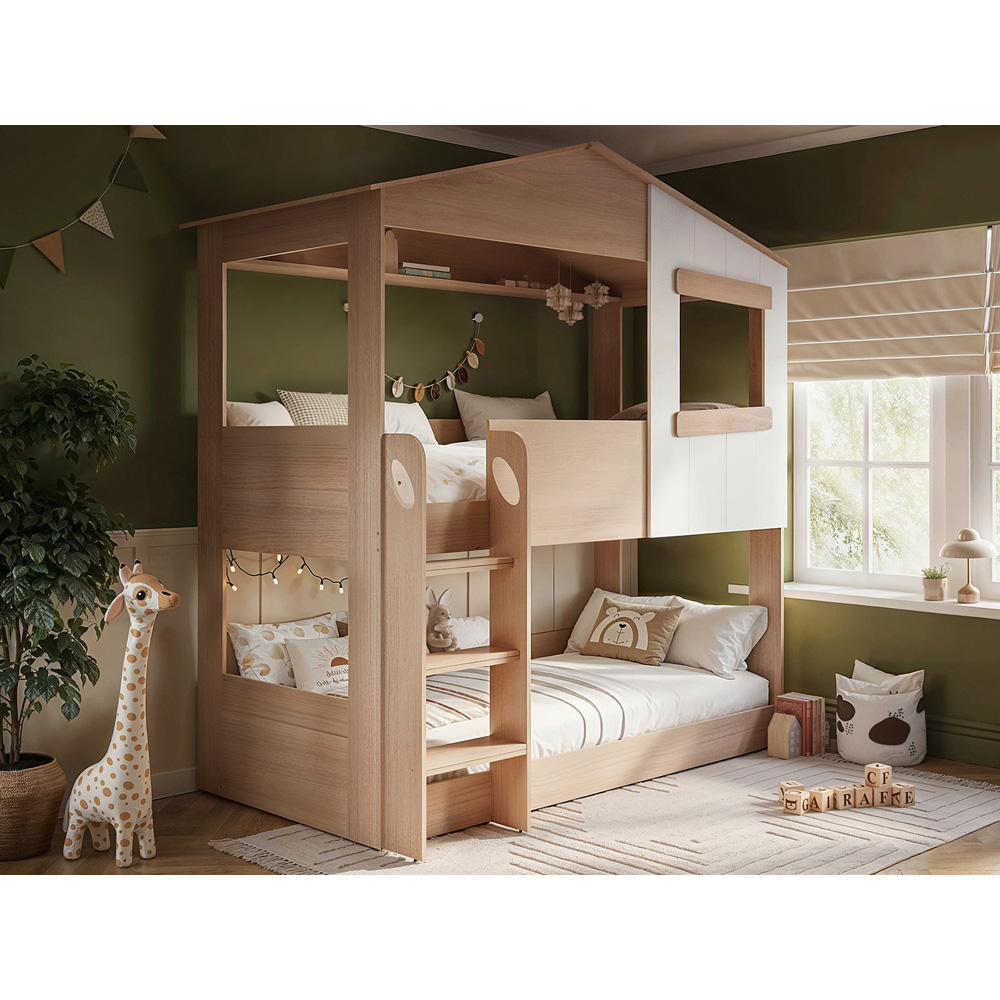 Flair Dreamland Oak Play House Bunk Bed Image 4