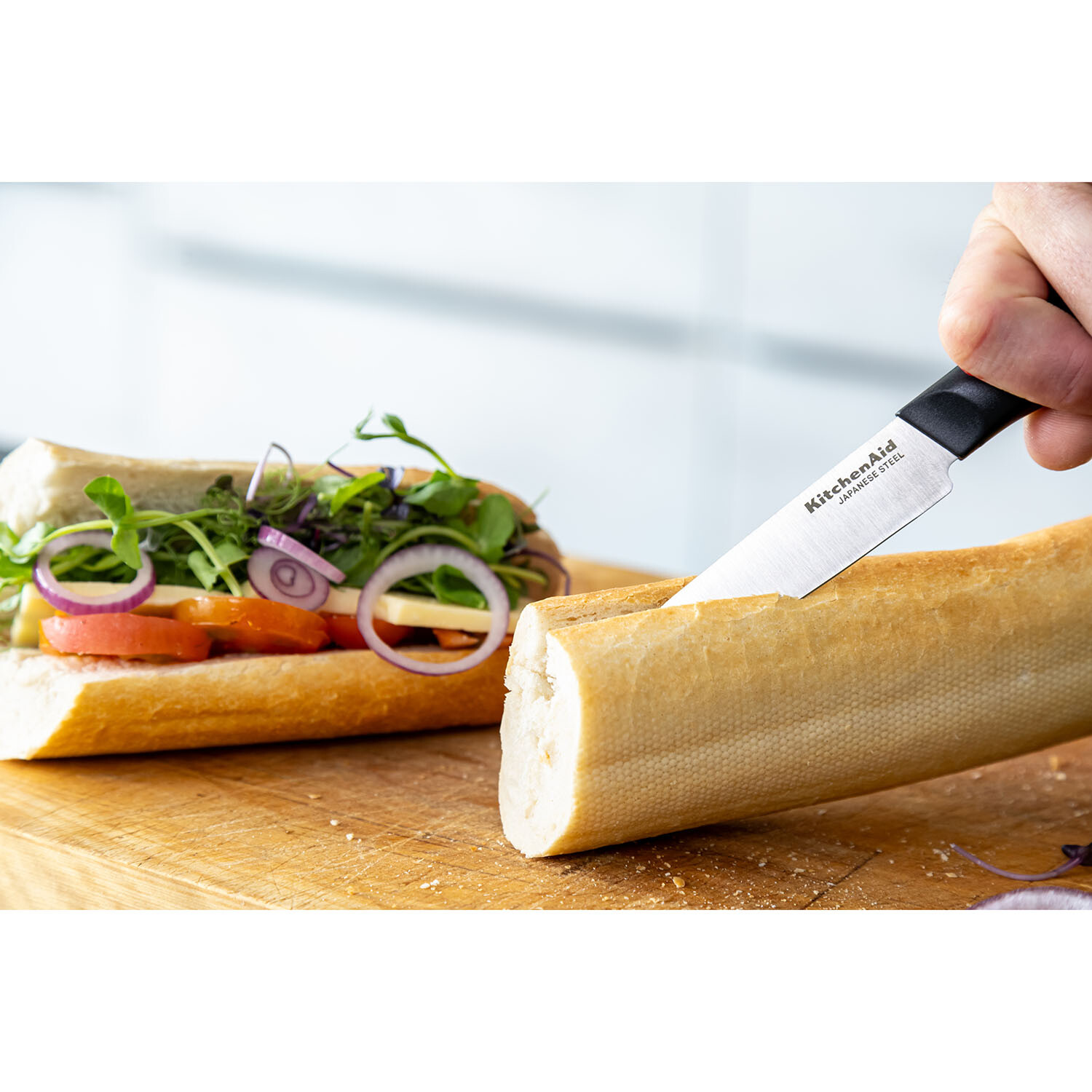 Pack of 3 Kitchen Aid Knife Set - Black Image 10