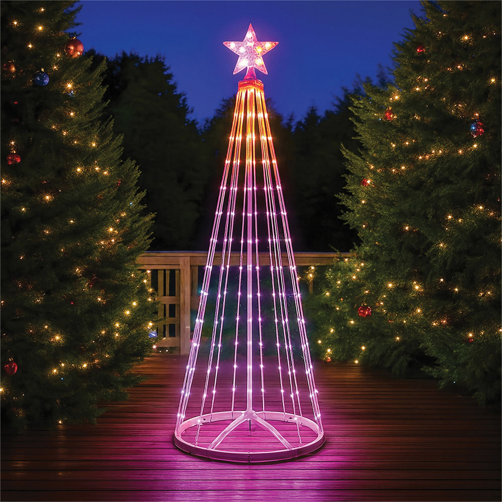 Xmas Haus 190 RGB LED Cone Shaped Light Tower with Star Topper and Remote 6ft Image 5