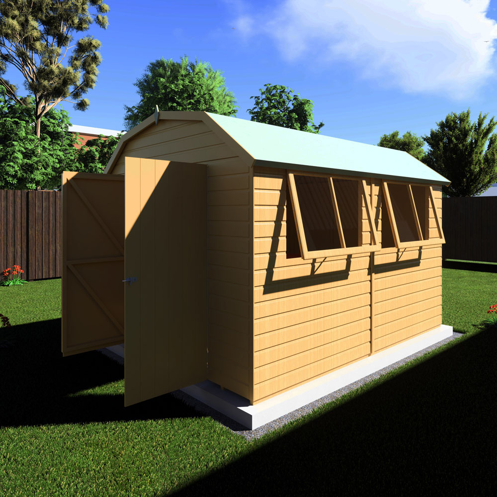 Shire Barn 10 x 8ft Double Door Shiplap Apex Garden Shed Image 6