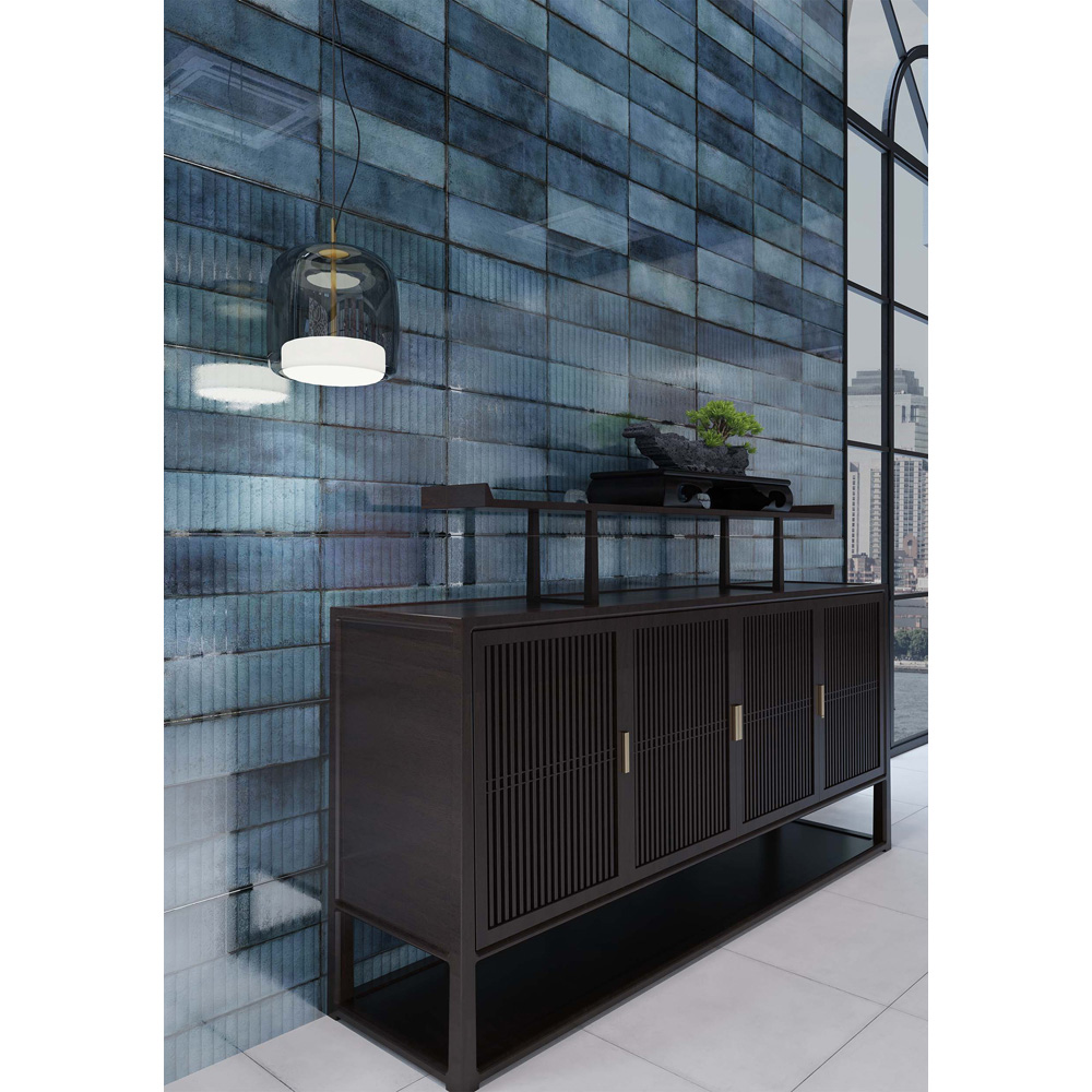 Bien Juno Sapphire Gloss Ceramic Wall Tile 300 x 900mm 6 Pack Image 8