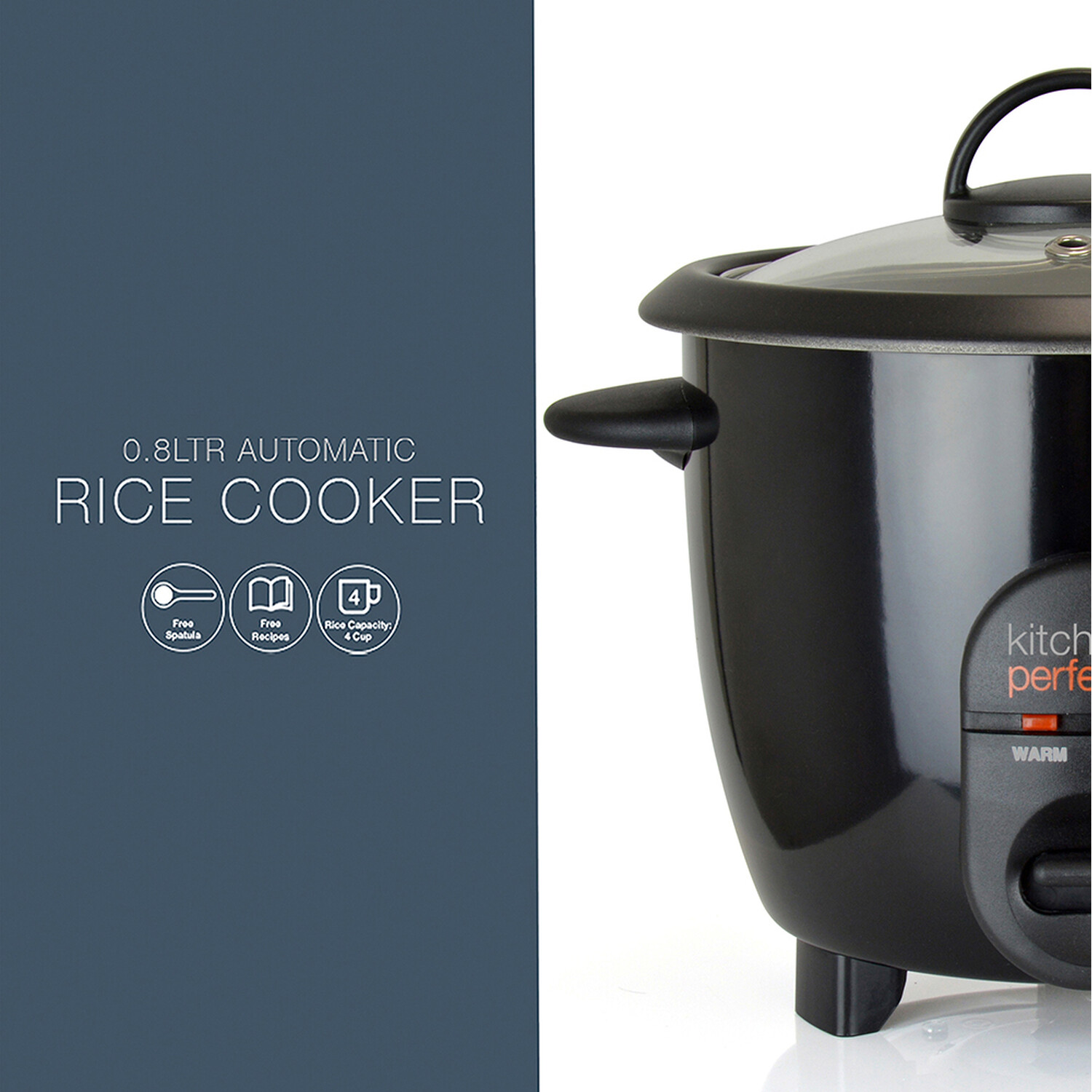 Kitchen Perfected Rice Cooker Black Image 2