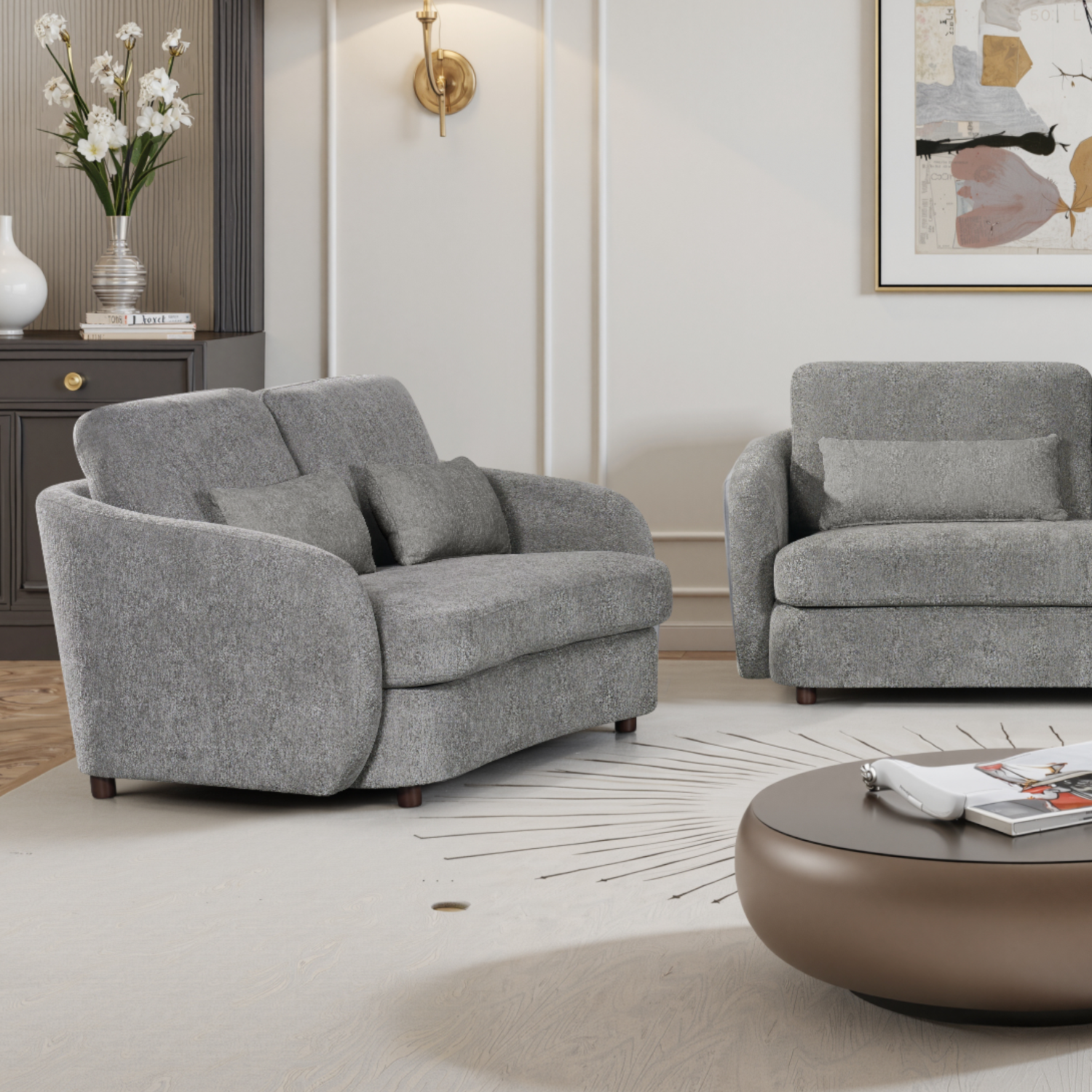 3 Seater Grey Mabel Sofa Image 3