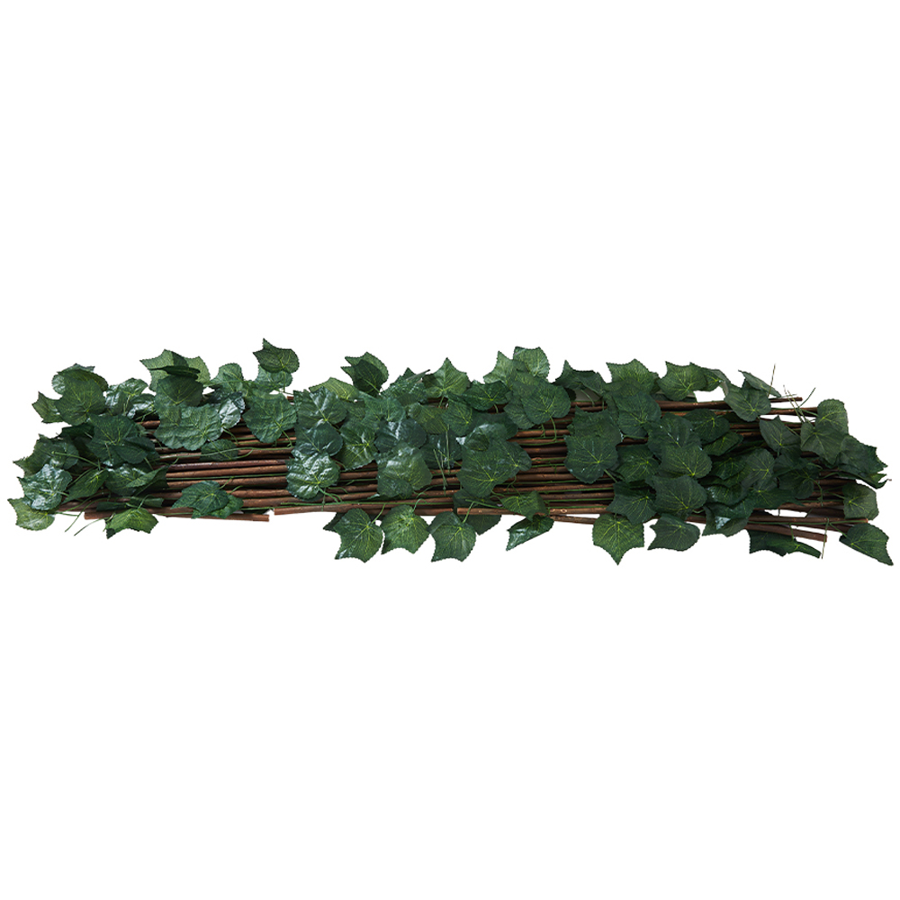 Living and Home 6.4 x 3.2ft Retractable Hedge Panel with Artificial Grape Leaf Image 3