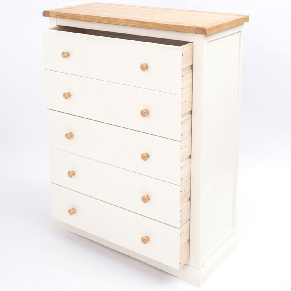 Cabinet Bits Castelli 5 Drawer White Wood Knob Chest of Drawers Image 5