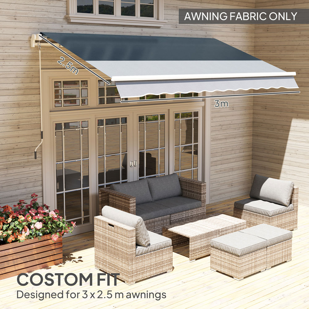 Outsunny Grey Awning Replacement Canopy 3 x 2.5 m Image 8