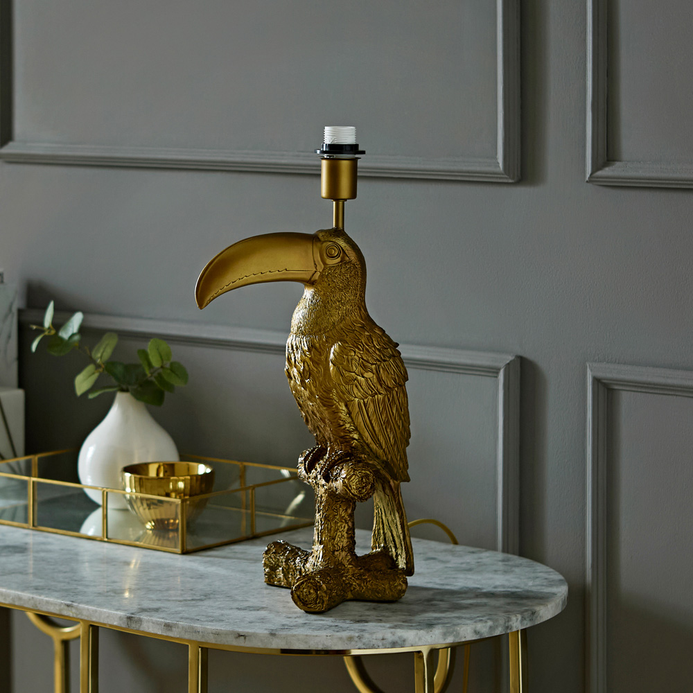 ValueLights Tuki Toucan Brushed Bronze Table Lamp Base Image 2