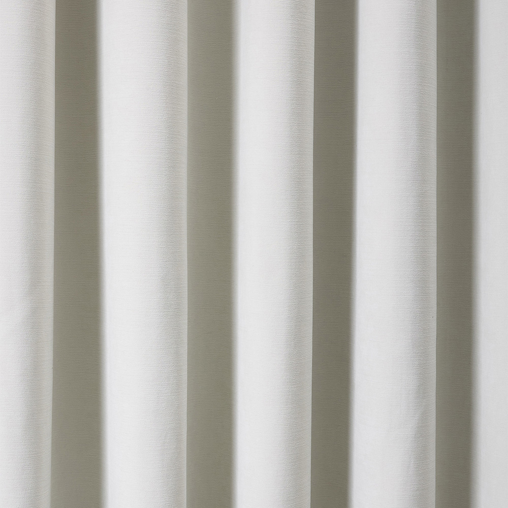 Living and Home Solid Beige White Blackout Chenille Curtains 117 x 137cm Image 5
