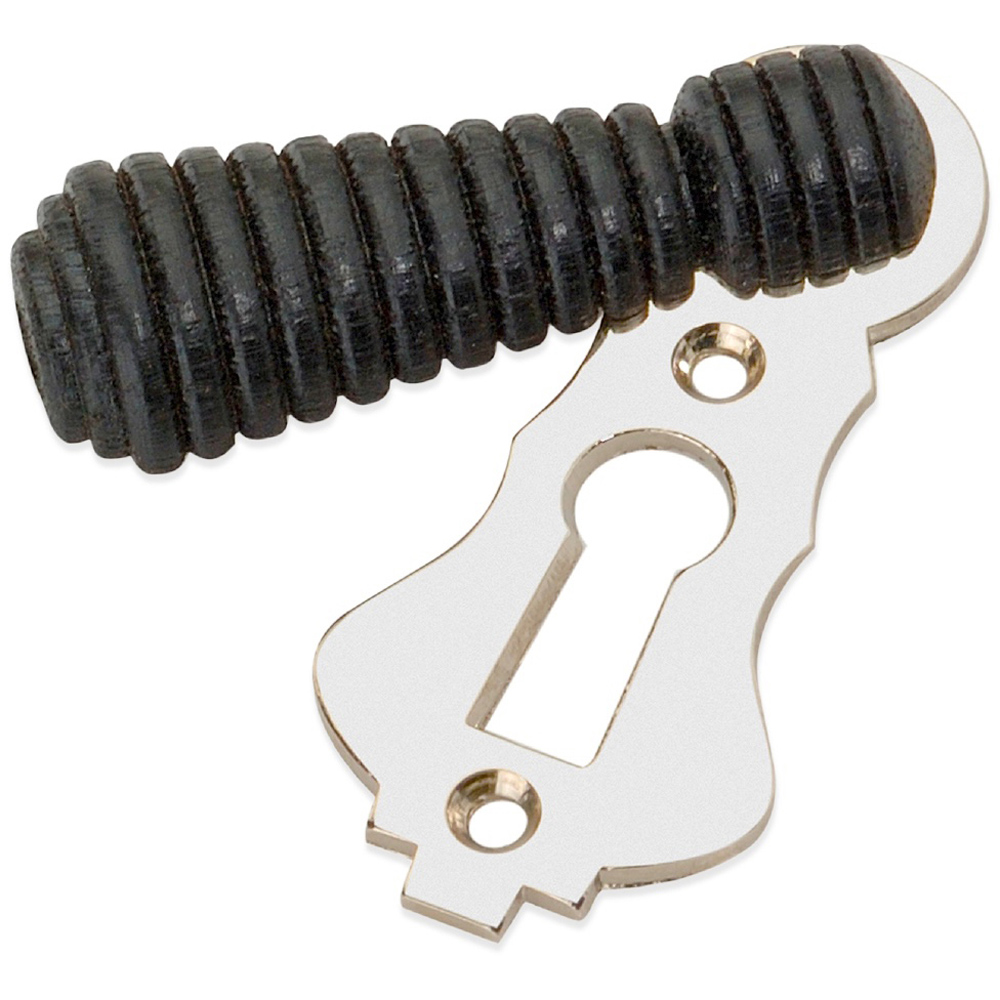 Spira Brass Ebonised Beehive Polished Nickel Escutcheon Image 3