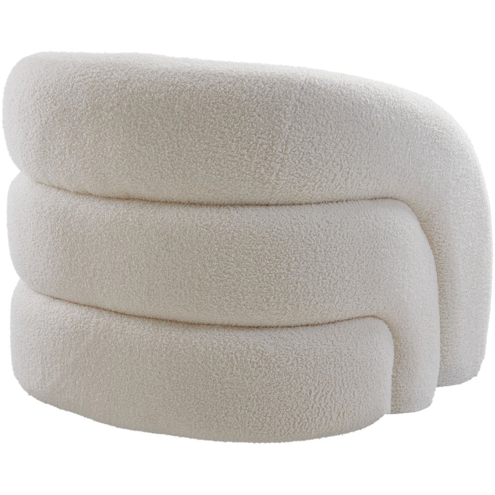 Living and Home White Velvet Artistic Wraparound Armchair Image 5