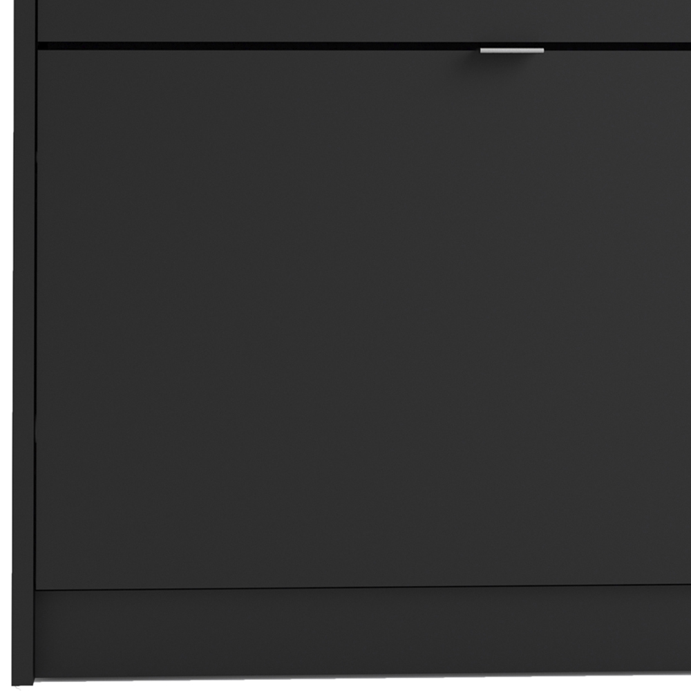 Florence Shoes 2 Flip Door Single Layer Matt Black Shoe Storage Cabinet Image 7