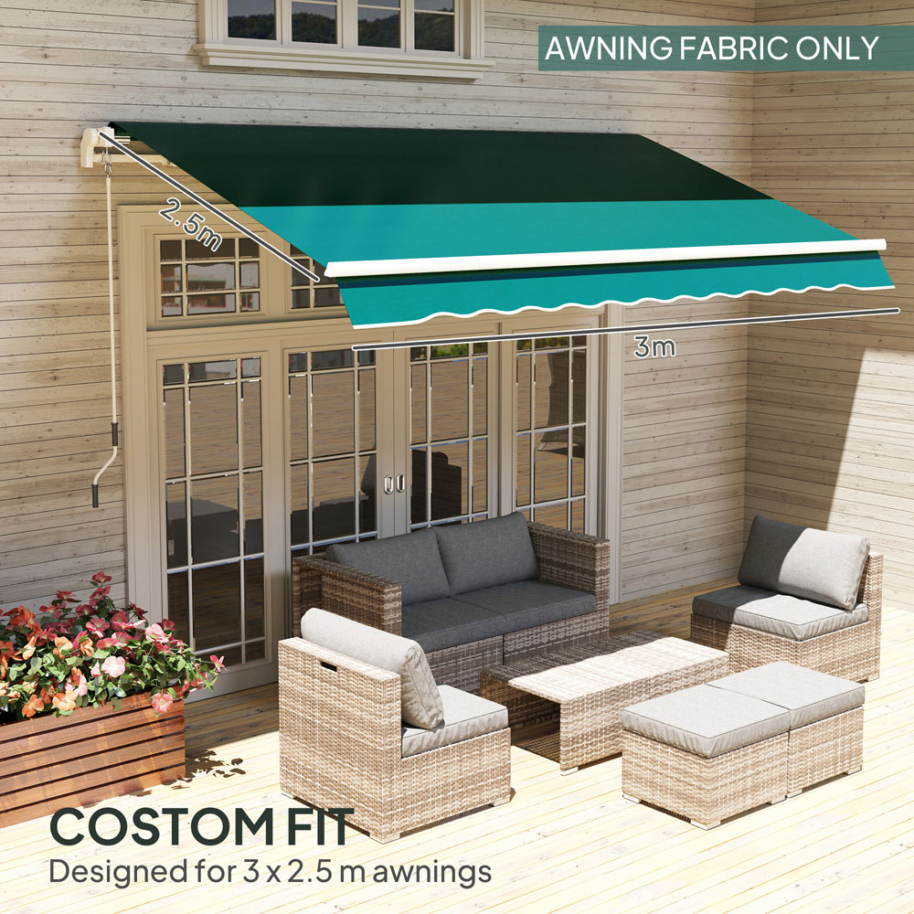 Outsunny Green Awning Replacement Canopy 3 x 2.5 m Image 8