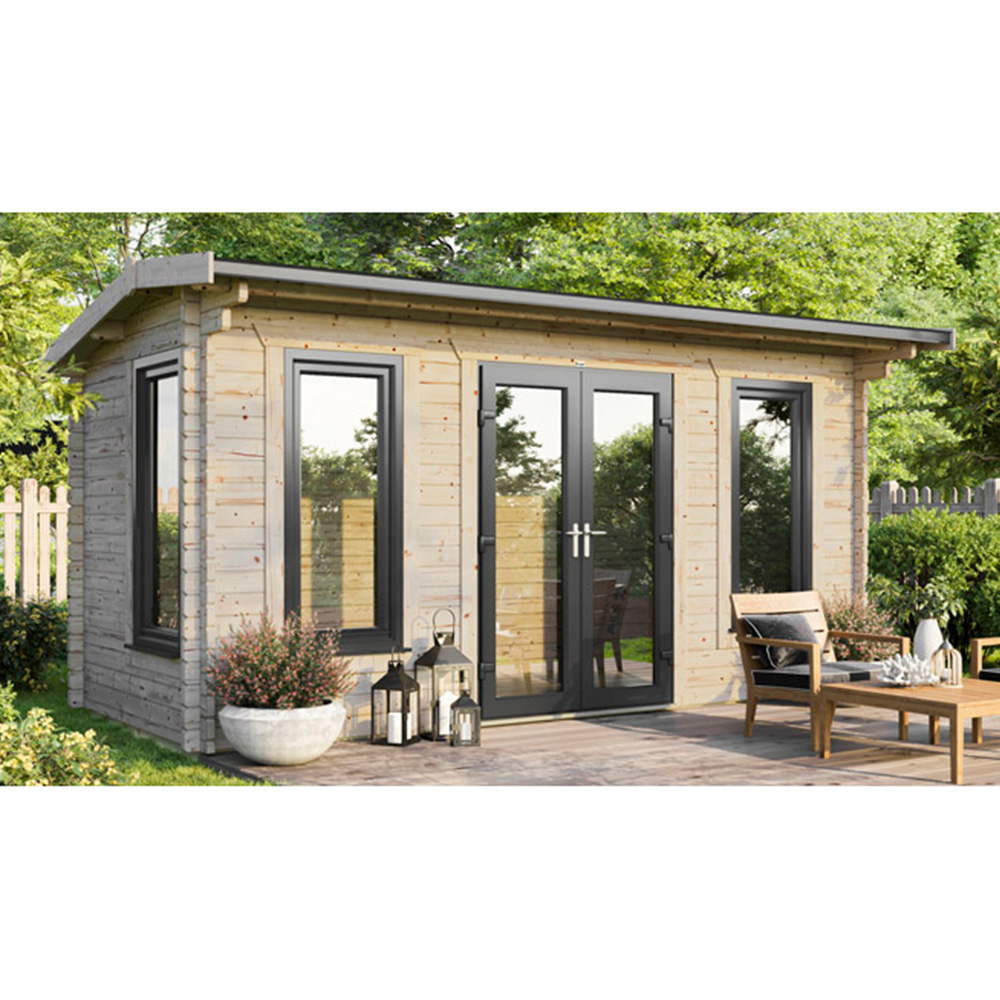 Power Sheds 18 x 8ft Centre Double Door Apex Log Cabin Image 9