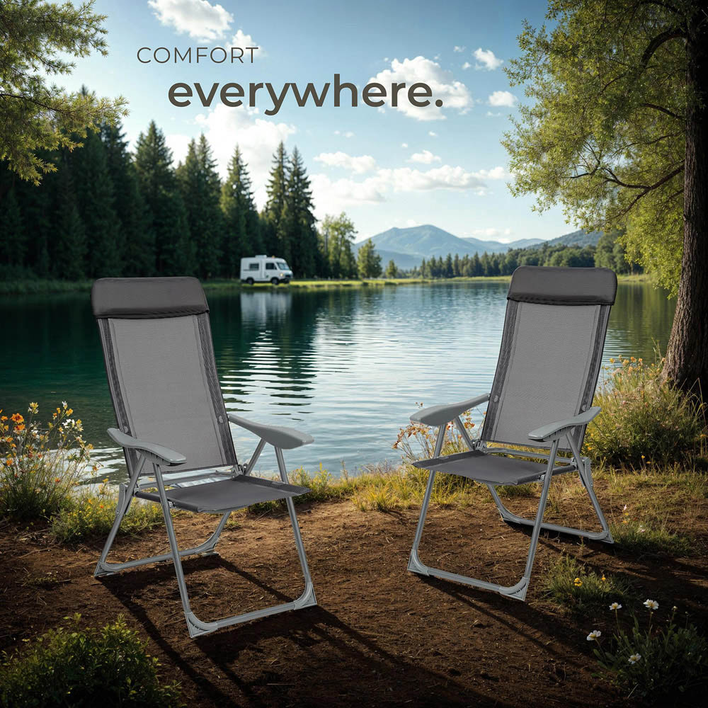 tectake Maurine Set of 4 Anthracite Garden Chairs Image 8