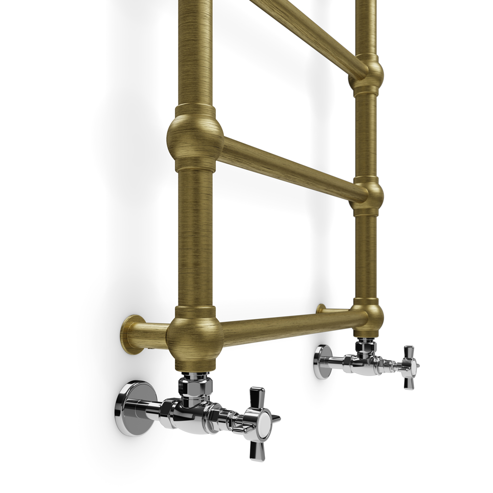 Terma Retro 1050BTU Brushed Brass Heated Towel Rail 1170 x 504mm Image 3