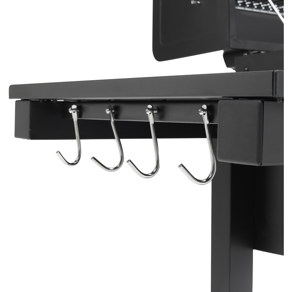 Living and Home Black BBQ Grill with Side Table Image 6